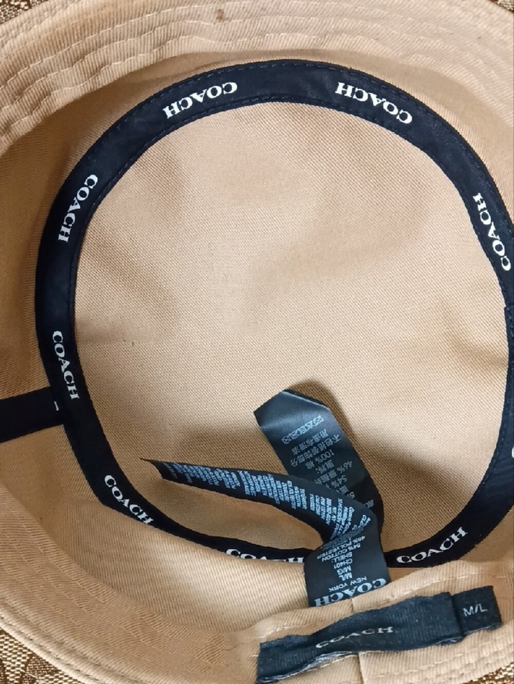 Coach Beige and Tan Signature Bucket Hat - Picture 4 of 4